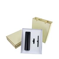商务礼品三件套 保温杯U盘签字笔礼盒 16G优盘水杯礼品笔 企业办公定制logo 酷雅黑