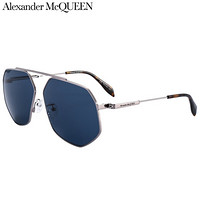 亚历山大·麦昆(Alexander(McQ)UEEN)太阳镜男 墨镜 蓝色镜片银色镜框AM0229SA 003 65mm