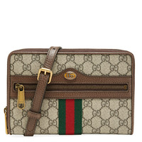GUCCI 古驰 古驰 男士OPHIDIA系列乌木色PU单肩斜跨包 575722 96IWT 8745