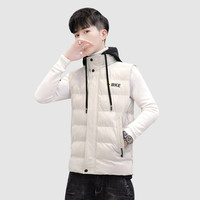 俞兆林马甲男加厚连帽修身韩版时尚男青年棉马甲2019冬YMMJ1910151卡其色XL