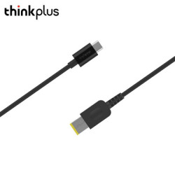 联想thinkplus 口红电源转接线 type-c转方口电源线 USB-C TO SLIM转接线 黑色 *23件