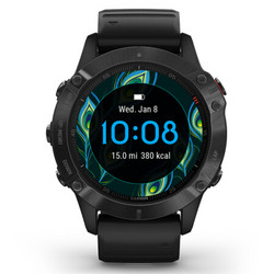 佳明（GARMIN）Fenix 6 Pro 普通版不锈钢表圈 GPS黑色表带户外智能心率多功能跑步手表中文版