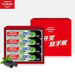 Colgate 高露洁 放开笑放手做劲白牙膏礼盒（劲白竹炭薄荷牙膏120g×4） *2件