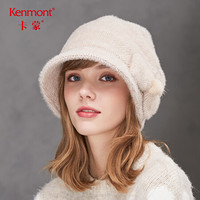 卡蒙 （Kenmont） km-5013 水貂毛球软妹贝雷帽女秋冬帽子百搭保暖显脸小毛呢帽 米色