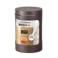 阿司倍鹭（ASVEL）日本玻璃防潮密封调料罐储物罐 调味罐调味盒盐罐调料瓶白糖面粉储物瓶 棕色680ml