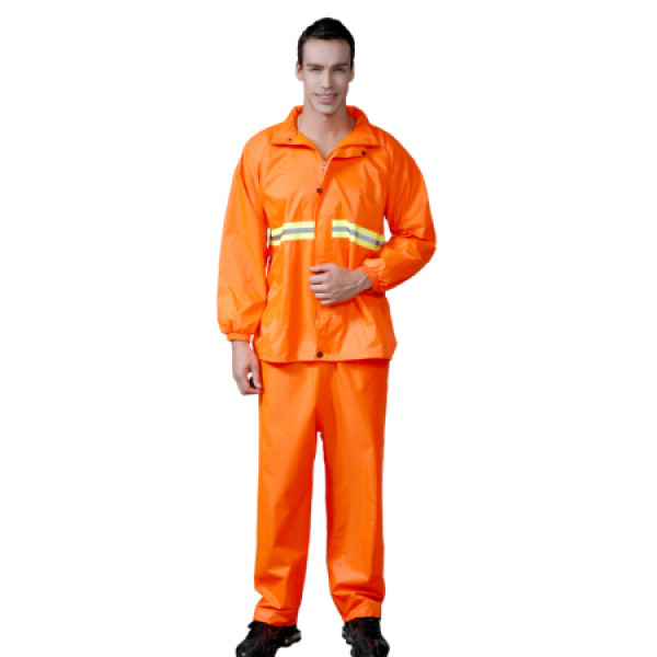 商品林盾(lindun)建筑工地防水雨衣套装骑车施工雨披大褂 涤卡夫双层