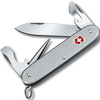 维氏(VICTORINOX)瑞士军刀 先锋官93mm(8种功能) 便携户外折叠刀瑞士军士刀 银色棱纹格铝面0.8201.26