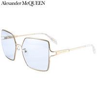 亚历山大·麦昆(AlexanderMcQUEEN)太阳镜女 墨镜 浅蓝色镜片金色镜框AM0219SA 001 59mm