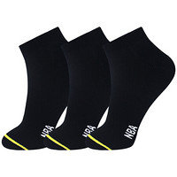 NBA袜子男短筒毛圈加厚棉篮球运动袜子3双装 网眼透气 跑步 黑色 均码