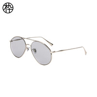 木九十 熊猫眼不规则框形 独特框形设计 双梁时尚墨镜太阳镜男女情侣款 SM1940258 C03 59mm