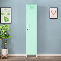 中伟更衣柜单门柜钢制铁皮柜员工柜浴室柜换衣柜宿舍存包柜可定制薄荷绿