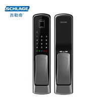 西勒奇（SCHLAGE）指纹锁电子锁智能门锁智能密码锁家用推拉式电子锁原装进口防盗门锁 X7月影灰