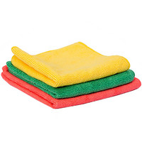兰诗（LAUTEE）PA1045 绿色微纤双面方巾毛巾 30*30