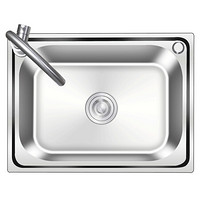 科固（KEGOO）K10038 304不锈钢水槽单槽龙头套装 厨房水槽洗菜盆59*44