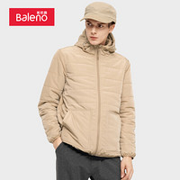 班尼路 Baleno 棉服男 男士冬季外套保暖夹克衫加厚棉衣纯色连帽棉服 71K 淡卡其 XL
