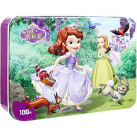 迪士尼(Disney) 100片铁盒木质拼图玩具 苏菲亚儿童拼图女孩玩具(古部索菲亚木制拼图玩具)11DF2430