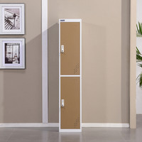 中伟更衣柜铁皮柜储物柜员工宿舍衣柜组合衣柜灰白色二门