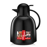 佳佰 保温壶 玻璃内胆保温瓶暖壶 时尚家用办公热水瓶咖啡壶 黑色 1500ml