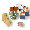 威尔贝鲁（WELLBER）婴儿袜子宝宝秋冬地板袜加厚毛圈袜几何提花袜3双装黄绿组合12-14cm