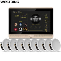 威斯汀(WESTDING)T9智能家庭背景音乐主机系统套装 家庭影院音响组合 吸顶音响喇叭 吊顶音响喇叭一拖八