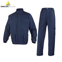 代尔塔/DELTAPLUS 403027+403028 夹克+工装裤  防化阻燃防静电 三防套装 藏青色 L 1套 企业专享