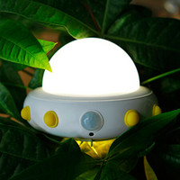 奥其斯(OUTRACE) LED创意飞碟小夜灯遥控白色调光卧室床头婴儿宝宝喂奶暖光台灯