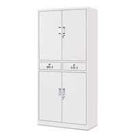 中伟文件柜铁皮柜办公柜钢制资料储物档案凭证上下铁门中二斗柜加厚款