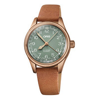 豪利时 ORIS 航空系列大表冠指针式绿盘皮带36mm青铜自动机械腕表男士手表