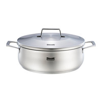 Momscook 不锈钢火锅 304火锅锅 双耳复底 燃气电磁炉通用 28cm 28x9.5cm火锅（XR2809F）