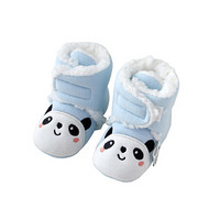 威尔贝鲁(WELLBER)婴儿脚包宝宝夹棉卡通鞋子保暖秋冬棉靴小熊猫11cm