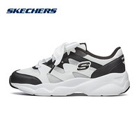 斯凯奇（Skechers）校园青少年款 甜美丝带 熊猫休闲女生小白鞋 66666203 白色/黑色/WBK 36