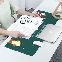BUBM 鼠标垫小号卡通动物办公桌垫笔记本电脑垫学生书写桌面垫电竞游戏垫键盘垫 XJZD-B 举起猫爪墨绿色小号