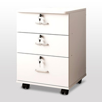 苏美特文件柜活动柜办公柜资料储物柜办公桌下柜矮柜暖白色