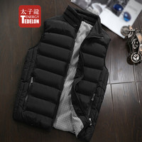 太子龙 TEDELON 马甲男2019秋冬季新款保暖立领修身休闲潮流外套加大坎肩背心棉衣服男装1718 黑色 6XL