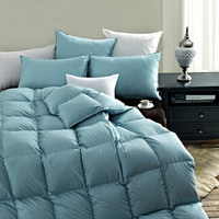 SNOWMAN 斯诺曼 被芯家纺 保暖加厚90%白鸭绒被 双人羽绒被 冬被被子 蓝绿 填充量1kg 180