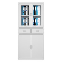 洛来宝 文件柜 办公财务档案资料凭证柜带锁储物铁皮柜 中二斗器