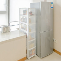 爱丽思IRIS 抽屉式塑料收纳柜厨房整理柜多层带轮储物柜BKC 透明色 四层底部加深款 26*53*106.8cm