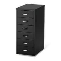中伟文件柜办公柜抽屉柜矮柜铁皮资料柜储物柜收纳柜小六斗矮柜黑色