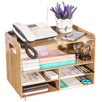 信发（TRNFA）TN-D35 时尚木质打印机架A4资料多层收纳架 桌面多功能置物架 办公文件整理多层储物柜