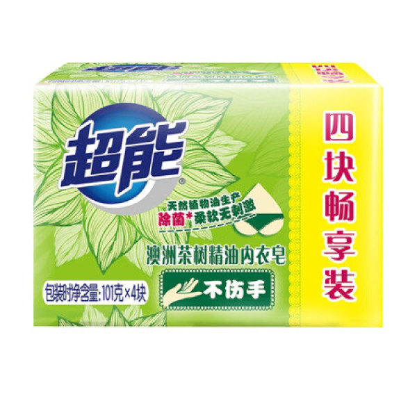 超能 内衣皂 澳洲茶树精油内衣皂101g*4