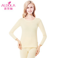 雅黛俪保暖内衣男女士圆领棉质基础打底薄款情侣纯色秋衣秋裤套装DYL41600-1 女款 肤色 XL