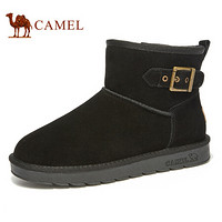 骆驼（CAMEL） 加绒保暖防滑耐磨短筒男士雪地靴 A942294179 黑色 43