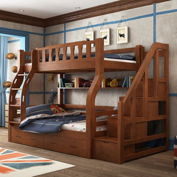 商品精冠 实木儿童上下床美式 双人床子母床高低床双层简约上下铺