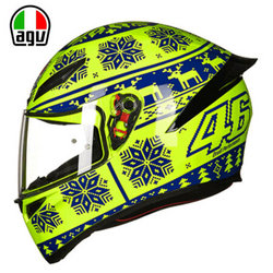 AGV 头盔 K1 TOP 四季通用 广角通风透气全盔跑盔 意大利机车赛车骑行头盔 雪花 WINTER TEST 2015 XL