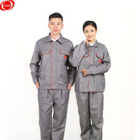 谋福CNMF191劳保劳动帆布电焊工装工作服套装衣服男士防烫耐磨建筑工厂车间厂服工服(灰色上衣 4XL)