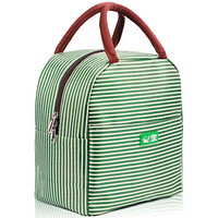 创得 加大保鲜饭盒包便当提袋手提式饭包 带铝膜层保冷保温包 储奶袋保冷 绿色