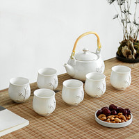 常生源 茶具套装  陶瓷功夫茶具 家用泡茶器 茶壶茶杯整套 礼盒装  咏梅套组