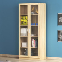 奈高 NG木质文件柜板式落地资料柜带玻璃简约书柜办公储物收纳柜通玻文件柜款