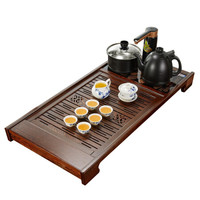 金灶(KAMJOVE) 鸡翅木实木茶盘 全智能自动上水功夫茶具套装茶台套装R-350A 搭配黑色版K9全套