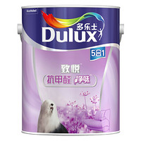 多乐士（Dulux） 致悦抗甲醛净味五合一乳胶漆内墙 油漆涂料 墙面漆A744 6L 哑光白色